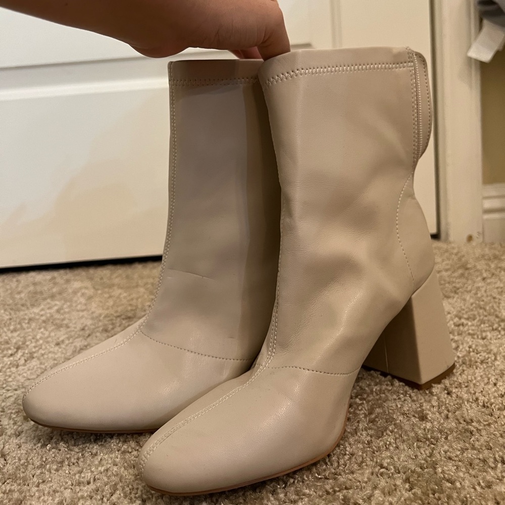 Cream booties from Missguided